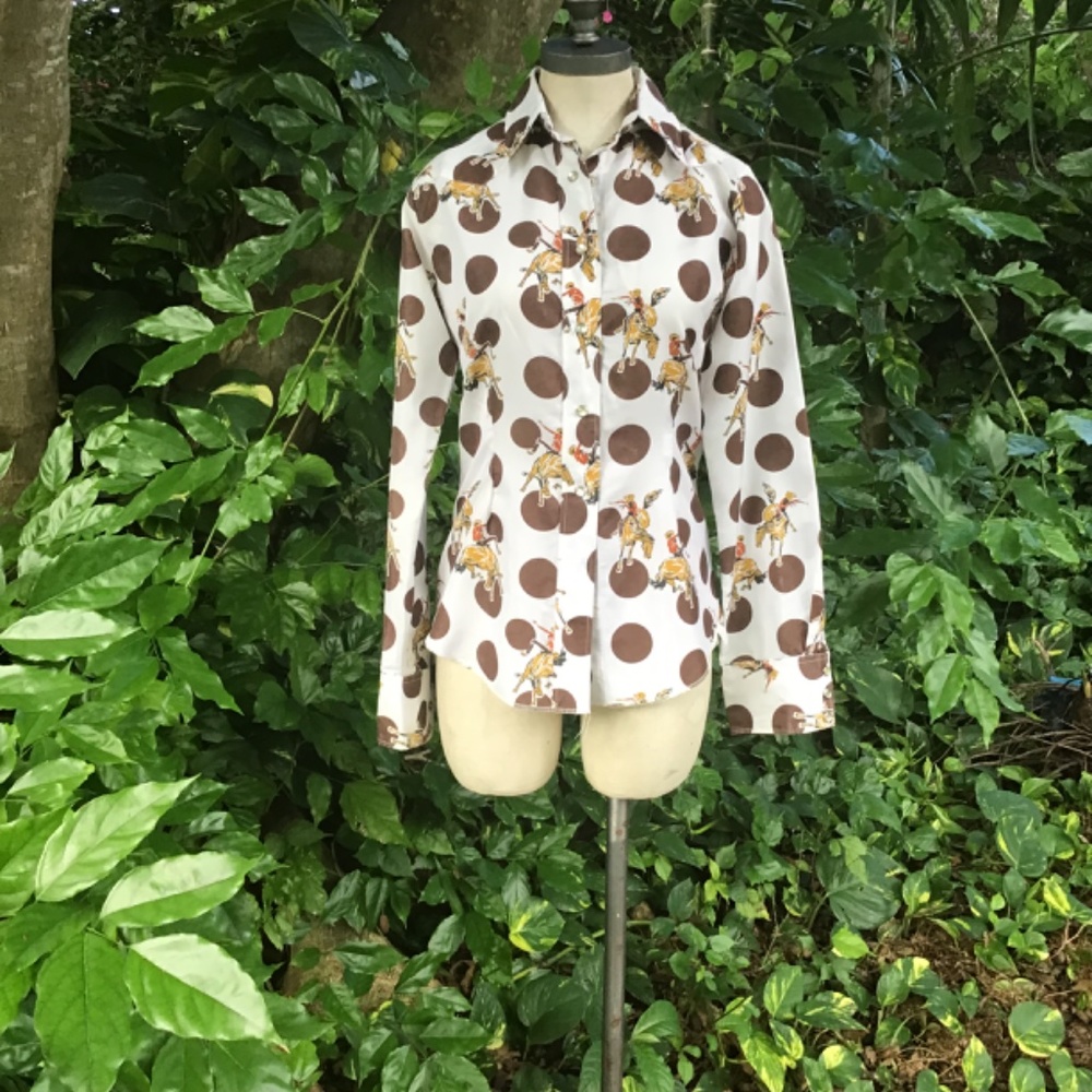 Vintage cowboy rodeo cotton snap button shirt Fenton - Picture 9 of 10